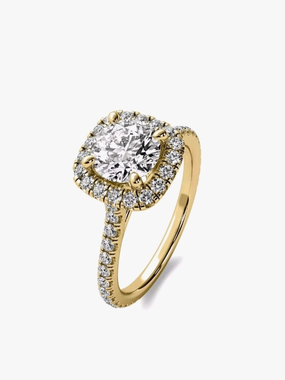 New Kays 14kt Yellow Gold Diamond Halo Ring Certified VS2 Brilliant Sz.7 .75 Ct.